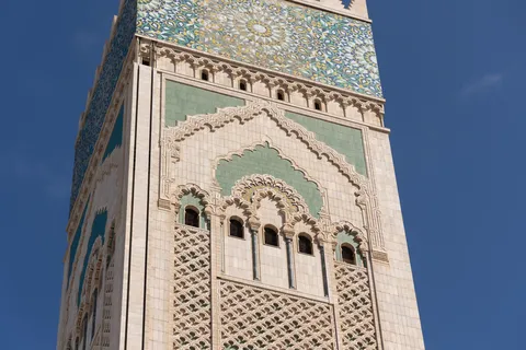 Detail of the Hassan II Mosque minaret, Casablanca, Morocco — Nicolas Marincic