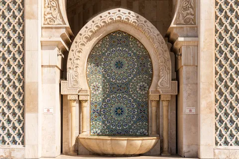 Carved fountain niche, Hassan II Mosque, Morocco — Nicolas Marincic