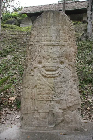 Stela 11 with Tlaloc-goggled figure, Yaxhá, Guatemala — Nicolas Marincic