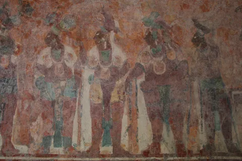 Procession de dignitaires, fresques de Bonampak, Mexique — Nicolas Marincic
