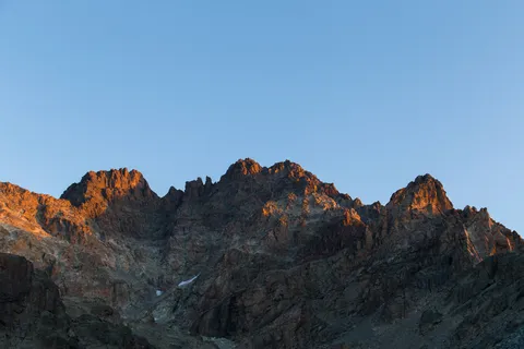 Alpenglow on the Monviso ridges at sunrise, Italy — Nicolas Marincic