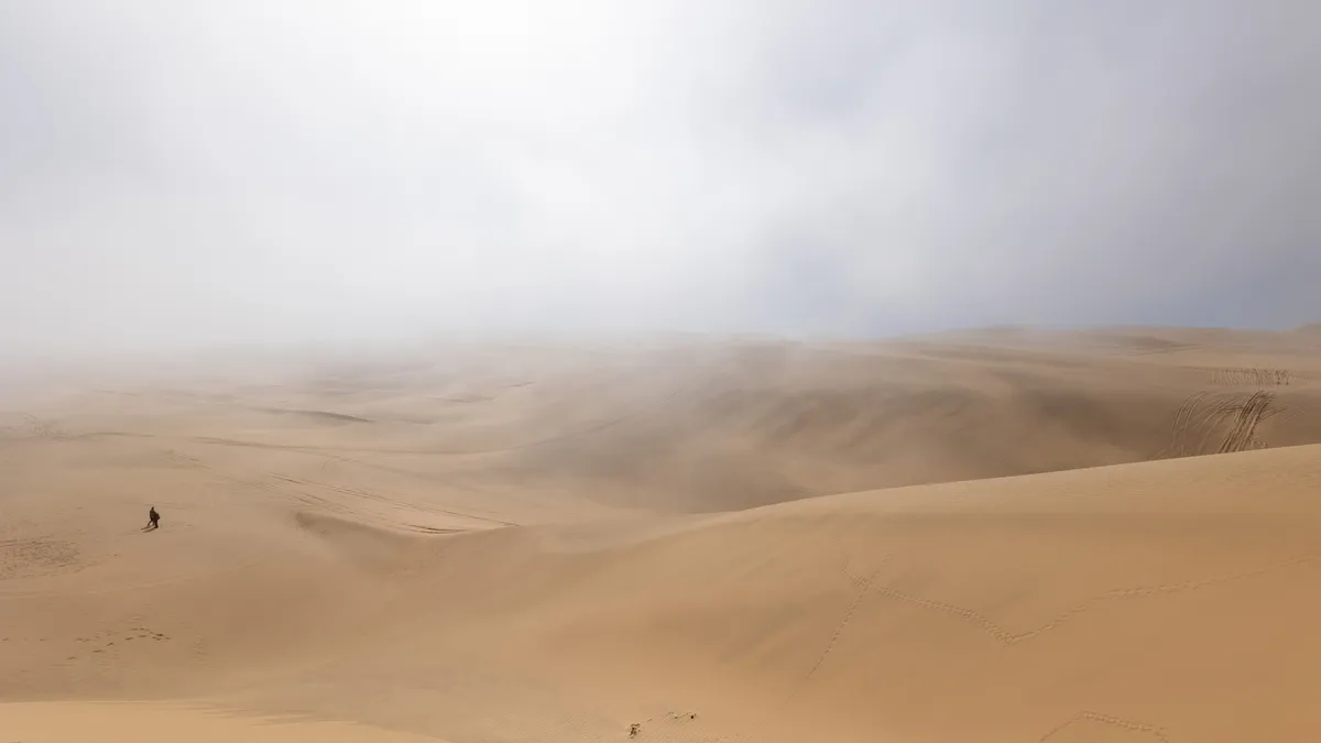 Sandstorm over the dunes, Namibia — Nicolas Marincic