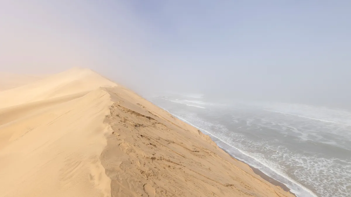 Dunes plunging into the Atlantic, Namibia — Nicolas Marincic