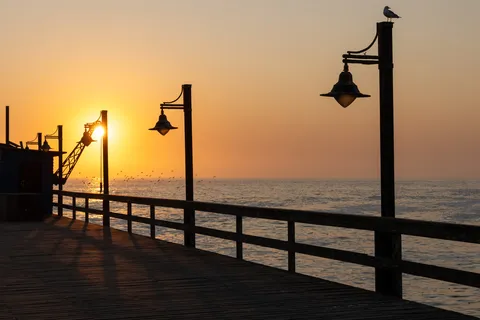 Swakopmund jetty at sunset, Namibia — Nicolas Marincic