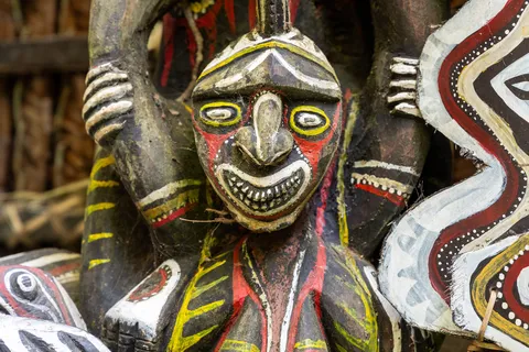 Carved ancestor figure, haus tambaran, Papua — Nicolas Marincic