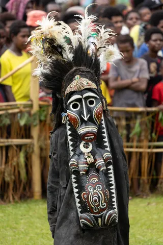 Carved spirit mask costume, Crocodile Festival, Papua — Nicolas Marincic