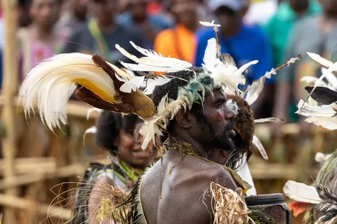 Bird-of-paradise plumes, Crocodile Festival, Papua — Nicolas Marincic