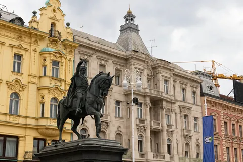 Statue du ban Jelačić sur la place centrale, Zagreb, Croatie — Nicolas Marincic