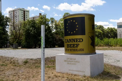 ICAR canned beef monument to the siege, Sarajevo, Bosnia and Herzegovina — Nicolas Marincic