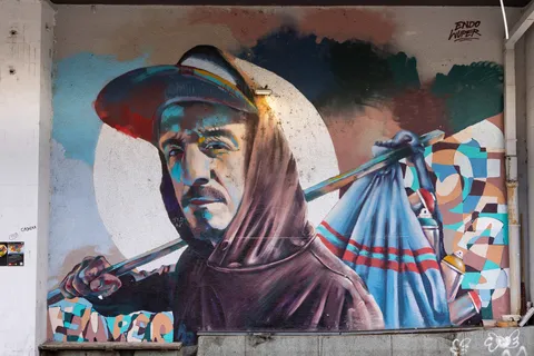 Portrait en street art, Belgrade, Serbie — Nicolas Marincic