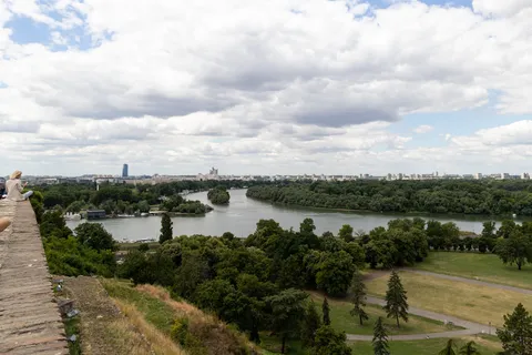 Confluence of the Sava and Danube from Kalemegdan, Serbia — Nicolas Marincic