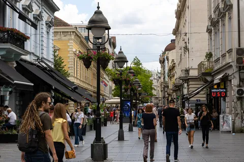 Rue piétonne Knez Mihailova, Belgrade, Serbie — Nicolas Marincic