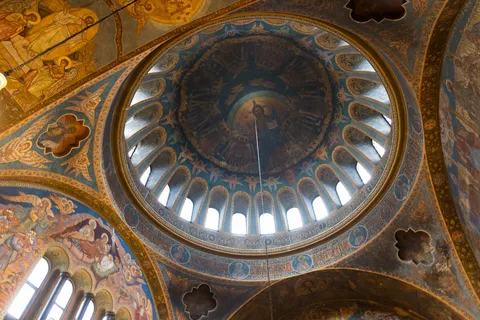 Painted dome of St Nedelya Cathedral, Sofia, Bulgaria — Nicolas Marincic