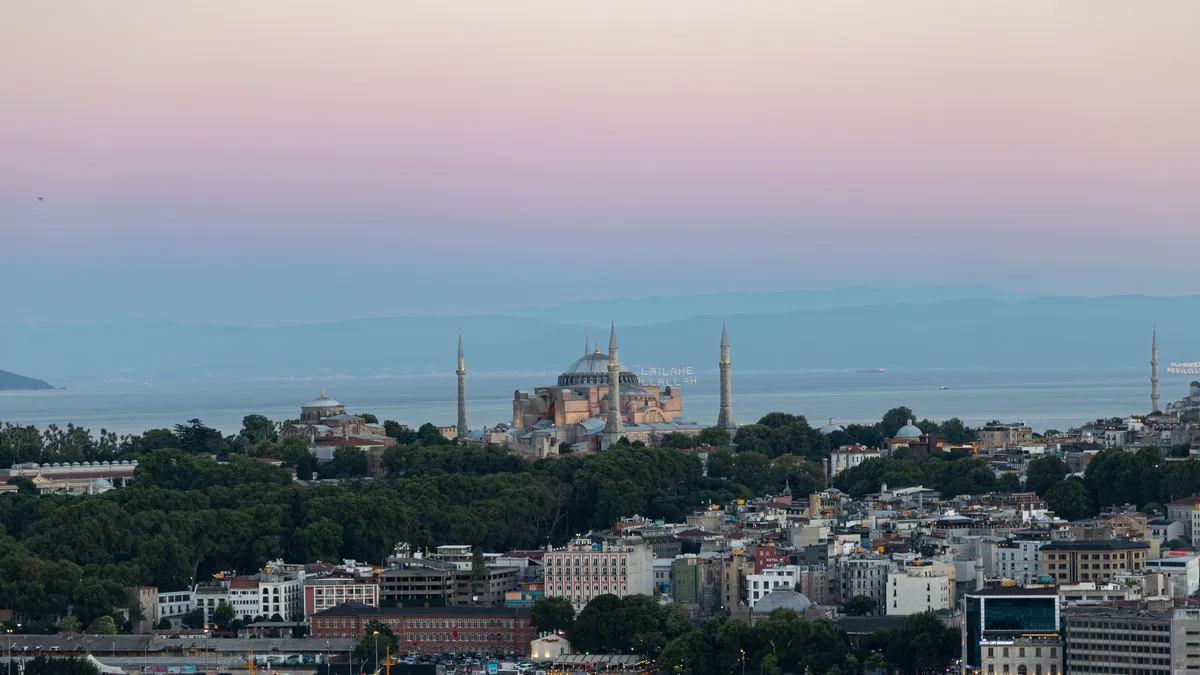 Hagia Sophia and the Sea of Marmara at dusk from Galata, Turkey — Nicolas Marincic