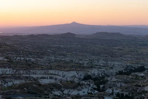 Sunset over the Cappadocian valleys and Mount Erciyes, Turkey — Nicolas Marincic
