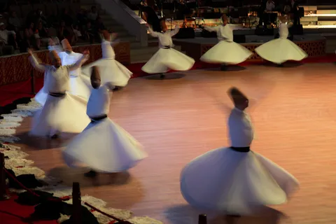 Whirling dervishes during the Sema ceremony, Konya, Turkey — Nicolas Marincic