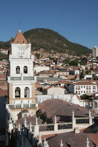 Cathedral clock tower above Sucre, Bolivia — Nicolas Marincic