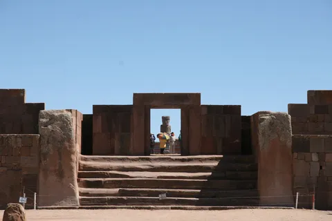 Ponce Monolith framed by the Kalasasaya gateway, Bolivia — Nicolas Marincic