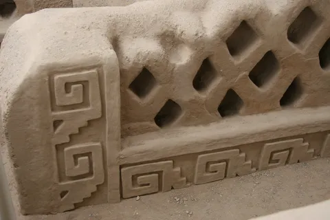 Lattice wall and meander frieze, Chan Chan, Peru — Nicolas Marincic