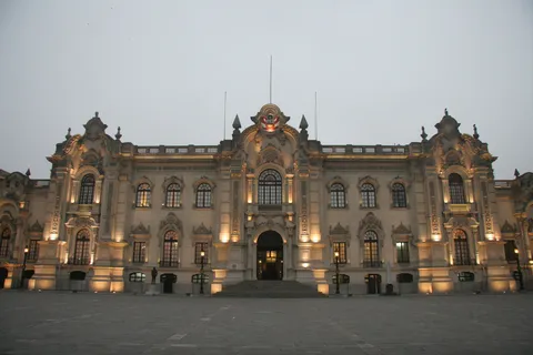 Government Palace lit at blue hour, Lima, Peru — Nicolas Marincic