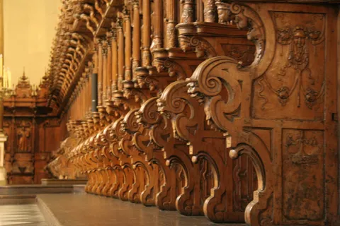 Carved cedar choir stalls, Lima Cathedral, Peru — Nicolas Marincic