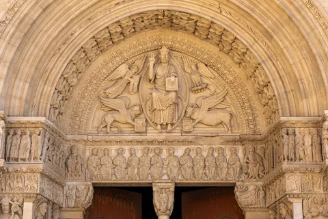 Romanesque tympanum of Saint-Trophime, Christ in Majesty, Arles, France — Nicolas Marincic