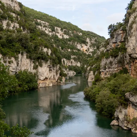 Rivière verte entre les falaises des basses gorges du Verdon, France — Nicolas Marincic