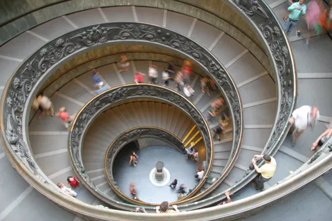 Bramante staircase from above, Vatican Museums, Italy — Nicolas Marincic