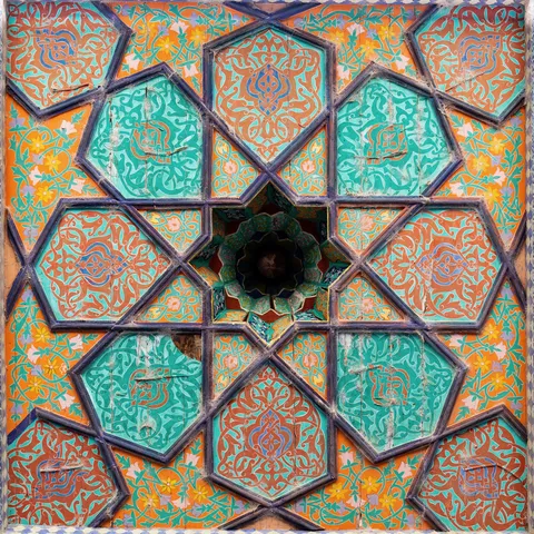 Painted wooden ceiling, Tash Hauli palace, Khiva, Uzbekistan — Nicolas Marincic
