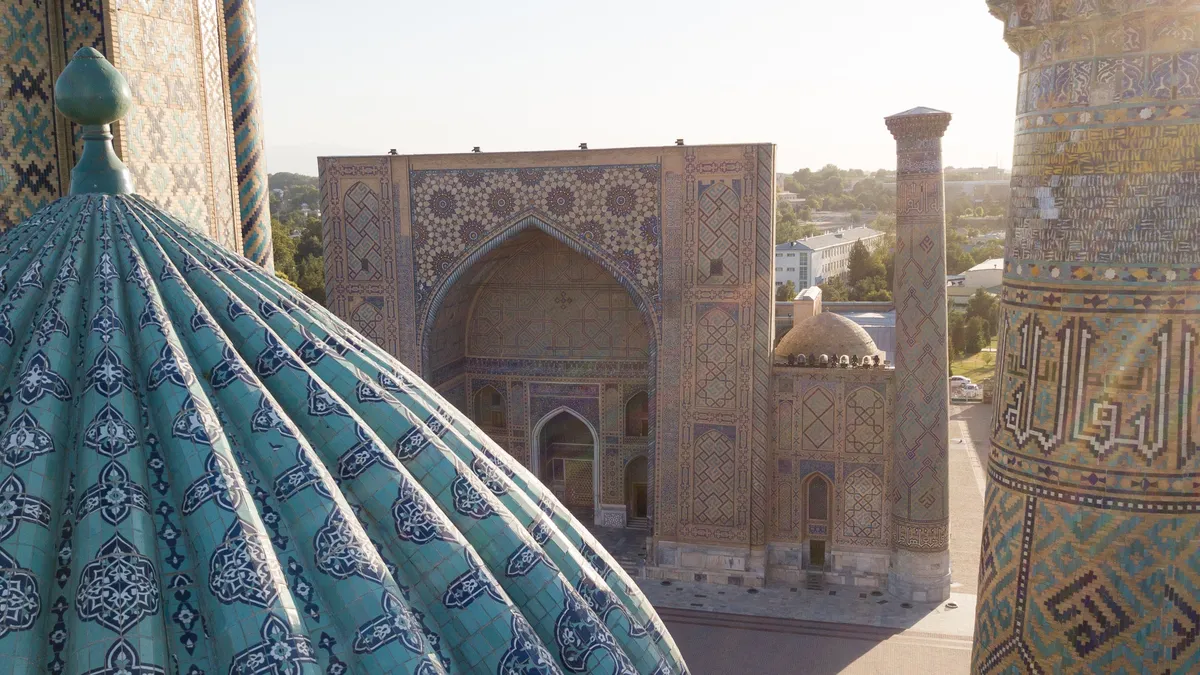 The Registan from a rooftop, Samarkand, Uzbekistan — Nicolas Marincic