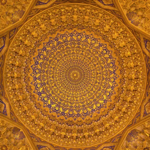 Gilded dome of the Tilla-Kari madrasa, Samarkand, Uzbekistan — Nicolas Marincic