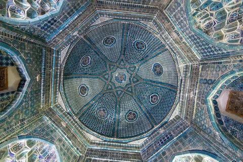 Mausoleum dome interior at Shah-i-Zinda, Samarkand, Uzbekistan — Nicolas Marincic