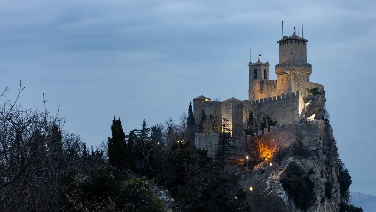 Guaita Tower on Monte Titano at dusk, San Marino — Nicolas Marincic