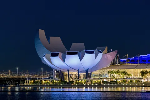 ArtScience Museum lotus at night, Singapore — Nicolas Marincic
