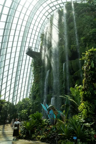 Cloud Forest waterfall under the dome, Singapore — Nicolas Marincic