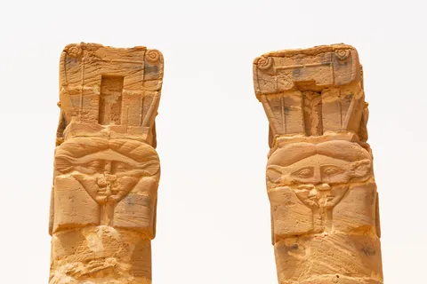 Hathor capitals, Temple of Mut, Jebel Barkal, Sudan — Nicolas Marincic