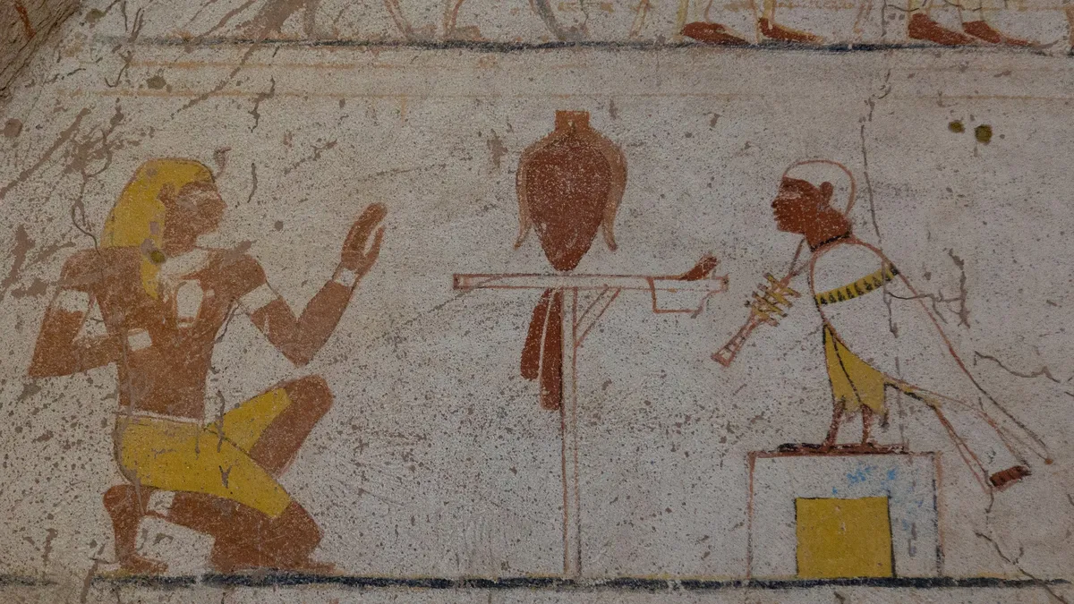 Kushite king and deities, tomb paintings at El-Kurru, Sudan — Nicolas Marincic