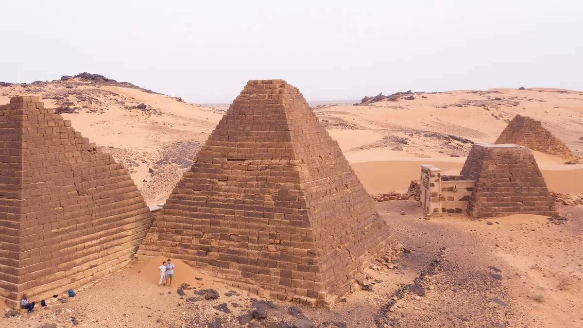 Meroë pyramids at golden hour, Sudan — Nicolas Marincic