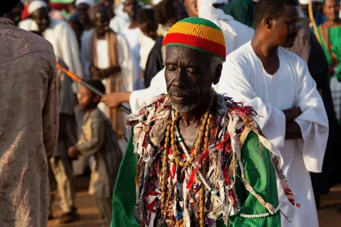 Elder dervish in patchwork robes, Omdurman, Sudan — Nicolas Marincic