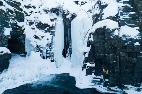 Frozen waterfalls in the Abisko canyon, Sweden — Nicolas Marincic