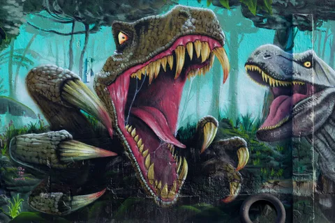 Dinosaur mural, Snösätra, Sweden — Nicolas Marincic