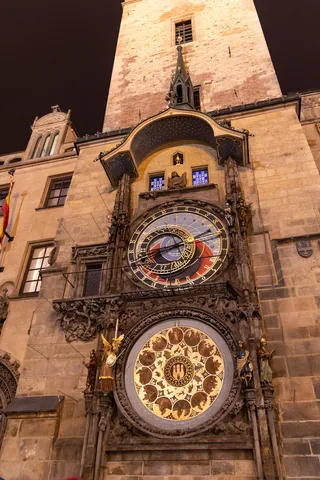 Astronomical Clock at night, Prague, Czechia — Nicolas Marincic
