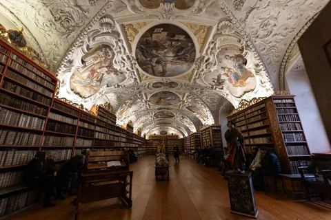 Stucco vault of the Theological Hall, Strahov Library, Prague, Czechia — Nicolas Marincic