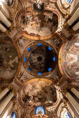 Frescoed dome of St Nicholas, Malá Strana, Prague, Czechia — Nicolas Marincic