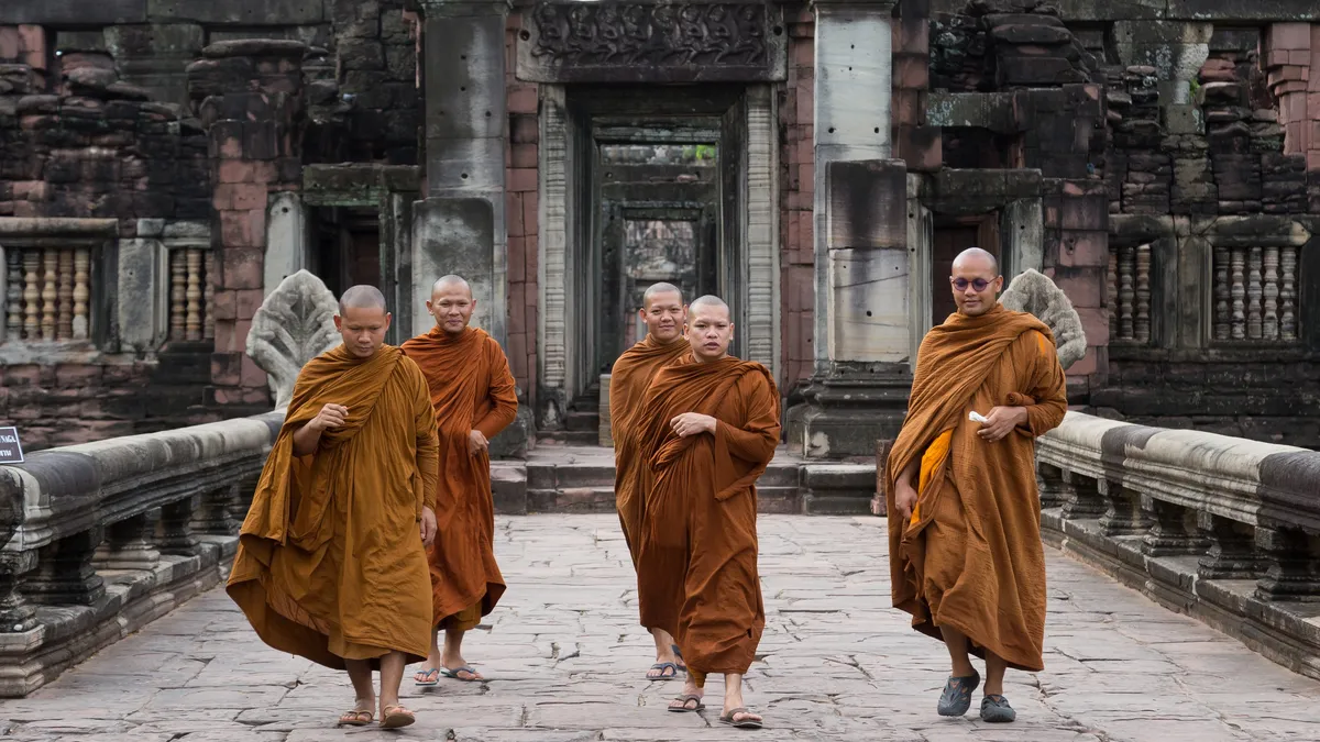Monks at a Khmer temple, Thailand — Nicolas Marincic
