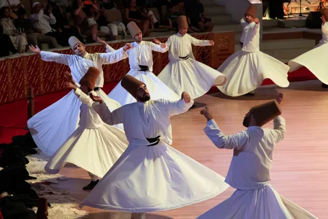 Whirling dervishes during the sema ceremony, Turkey — Nicolas Marincic