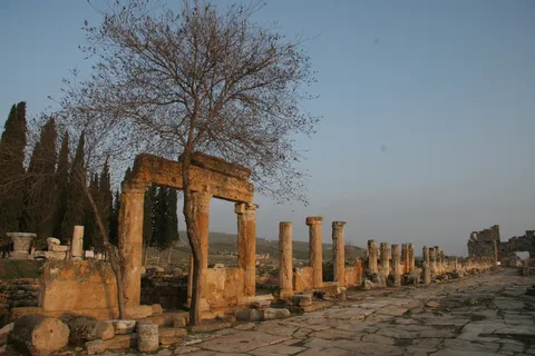 Frontinus Street colonnade at golden hour, Hierapolis, Turkey — Nicolas Marincic