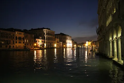 Grand Canal and the Ca’ d’Oro arcade at blue hour, Italy — Nicolas Marincic