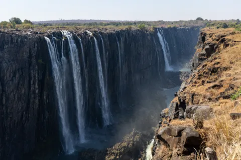 Curtain of Victoria Falls along the basalt gorge, Zimbabwe — Nicolas Marincic